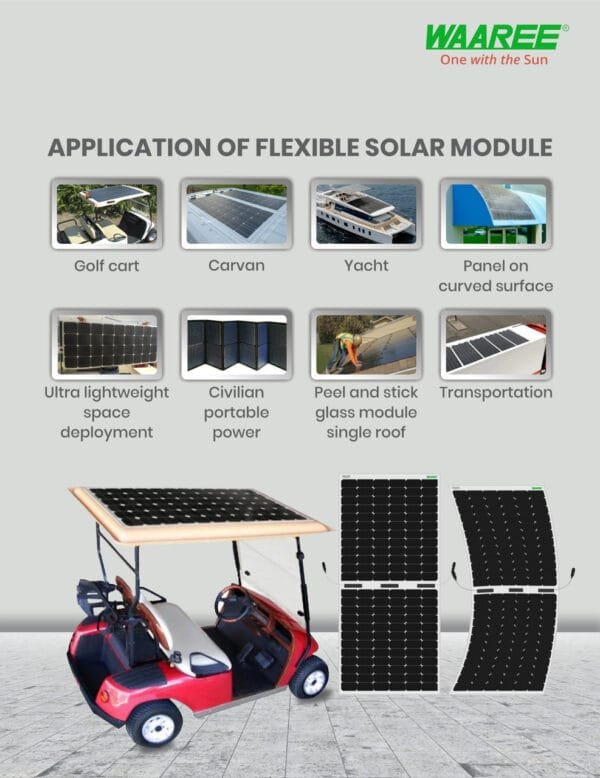 WAAREE 84WP 24Cells (2x12) Mono PERC Flexible Solar Module