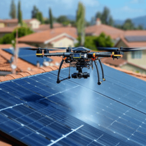 Cleaning Solar Panels with Drones Cleaning Solar Panels with Drones