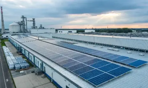 Solar panel for manufacturing unit